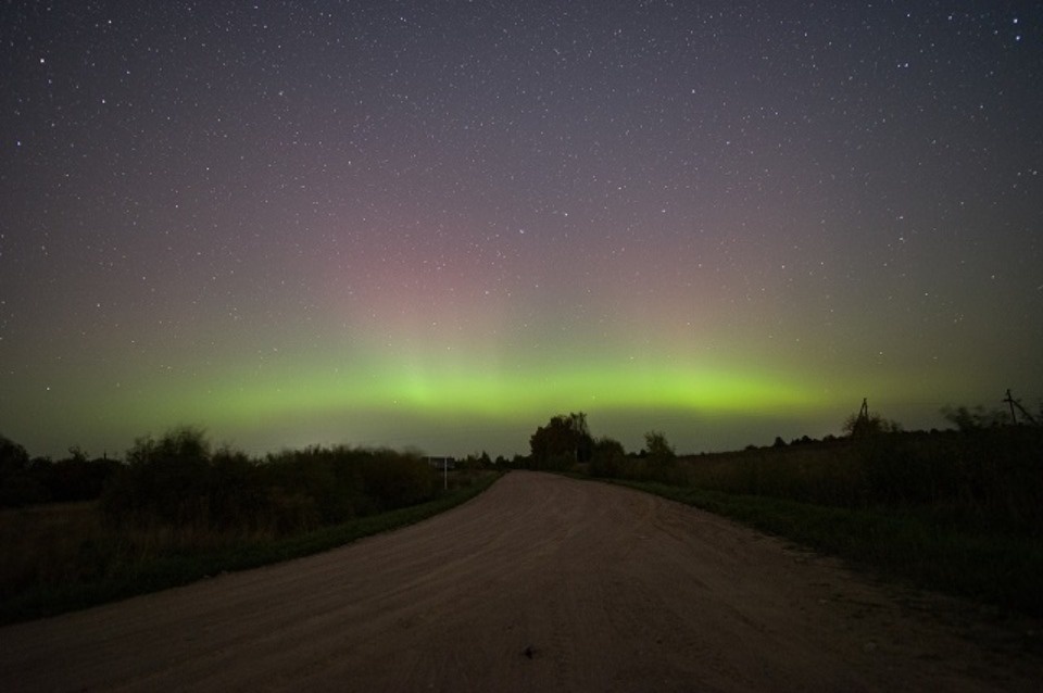 Северное сияние наблюдалось в Пскове 28 сентября
