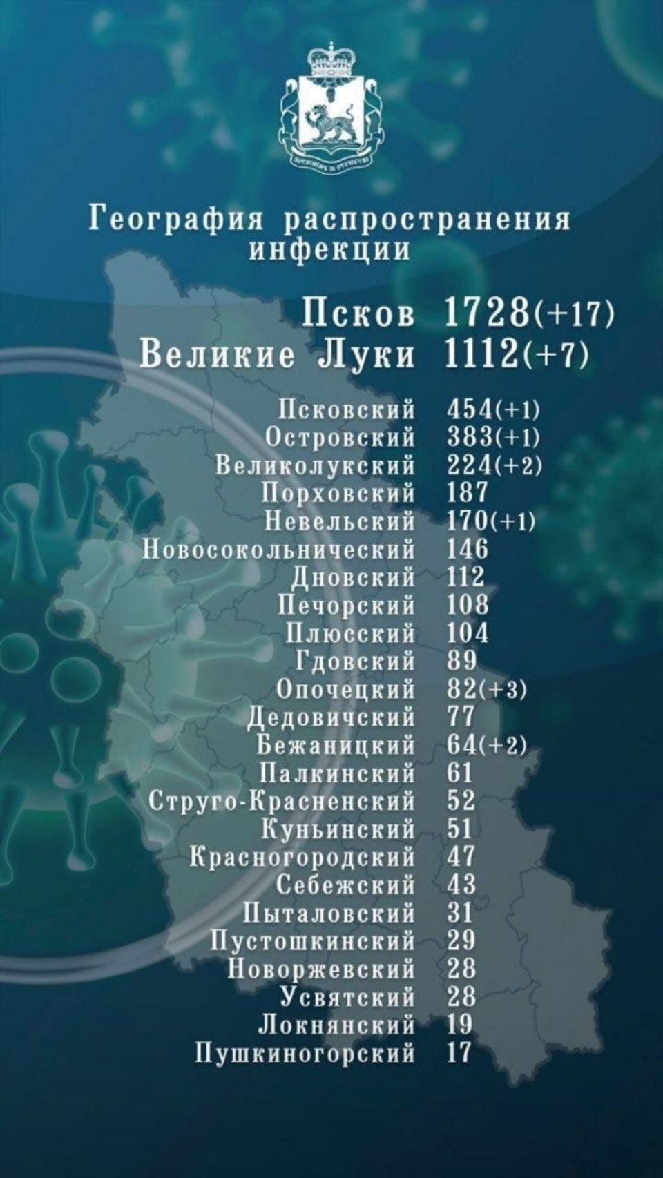 34 новых случая коронавируса выявили в Псковской области 28 сентября