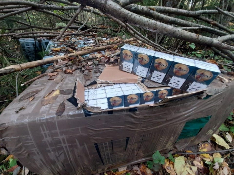 Псковские пограничники нашли у границы с Латвией 21 тысячу пачек сигарет Псковские пограничники нашли у границы с Латвией 21 тысячу пачек сигарет