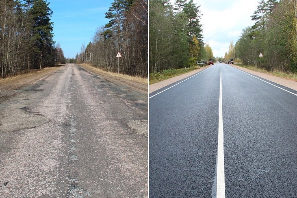 Более 30 километров трассы Псков — Гдов отремонтировали в этом году Более 30 километров трассы Псков — Гдов отремонтировали в этом году