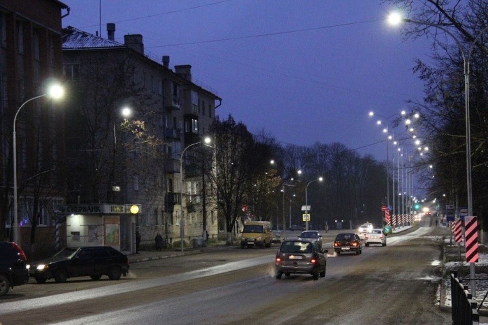 В Опочке осветили участок протяженностью более двух километров 