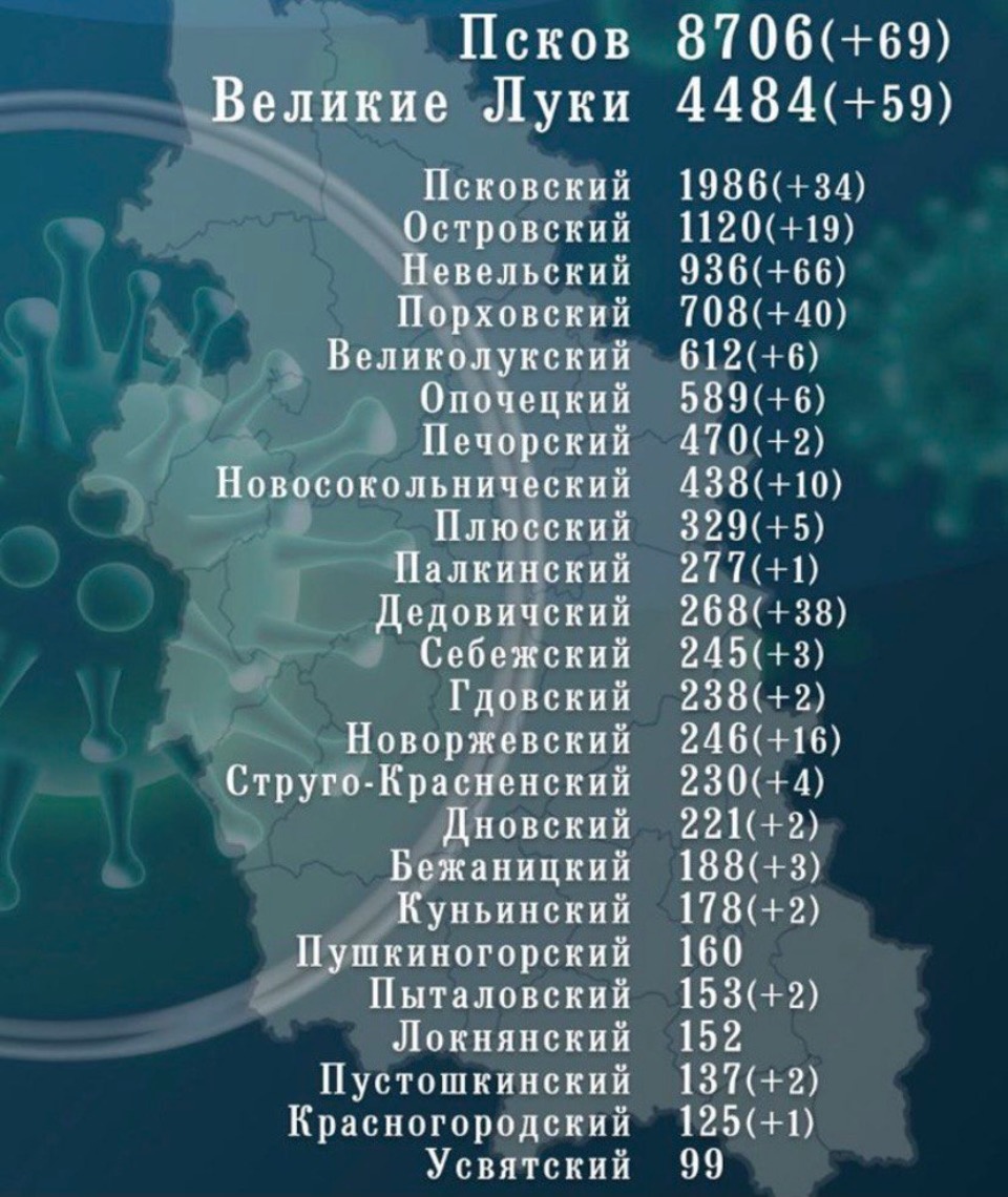 392 случая коронавируса выявили в Псковской области 29 декабря
