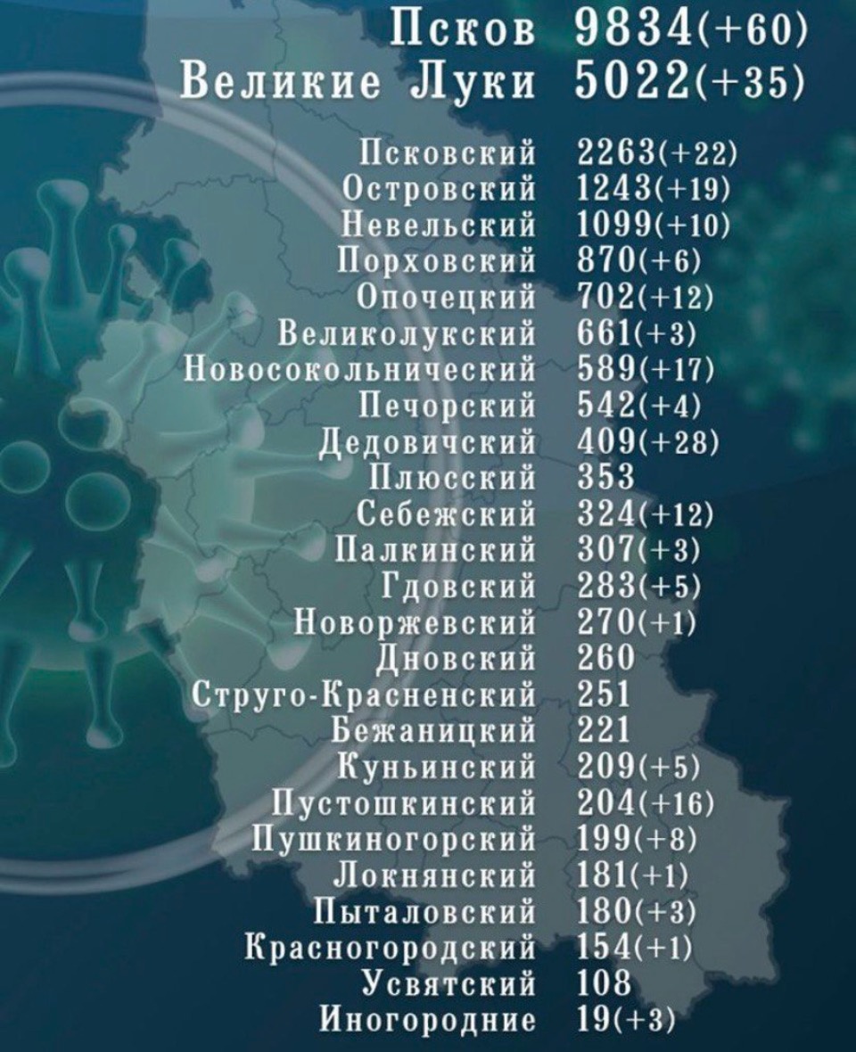 Более 300 жителей Псковской области выздоровели от коронавируса за сутки