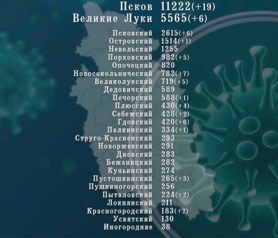 70 новых случаев COVID-19 выявили в Псковской области за сутки