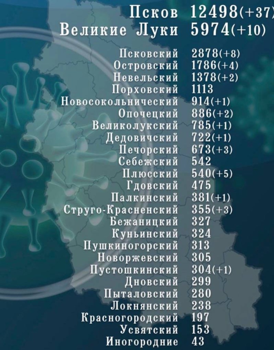 В ковид-статистику Псковской области добавилось 79 новых случаев заболевания