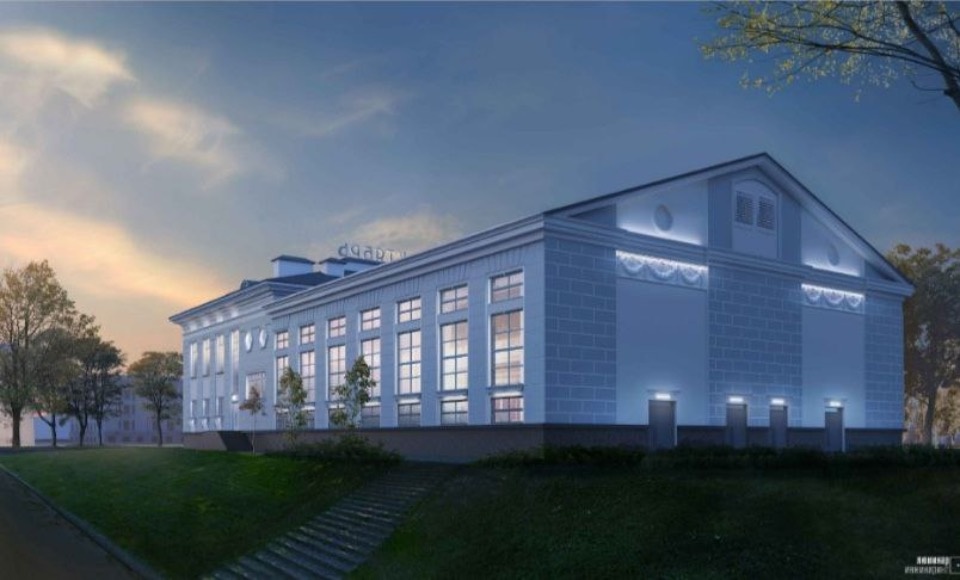 В здании бывшего кинотеатра «Октябрь» в Пскове сделают витражное остекление и смотровую площадку