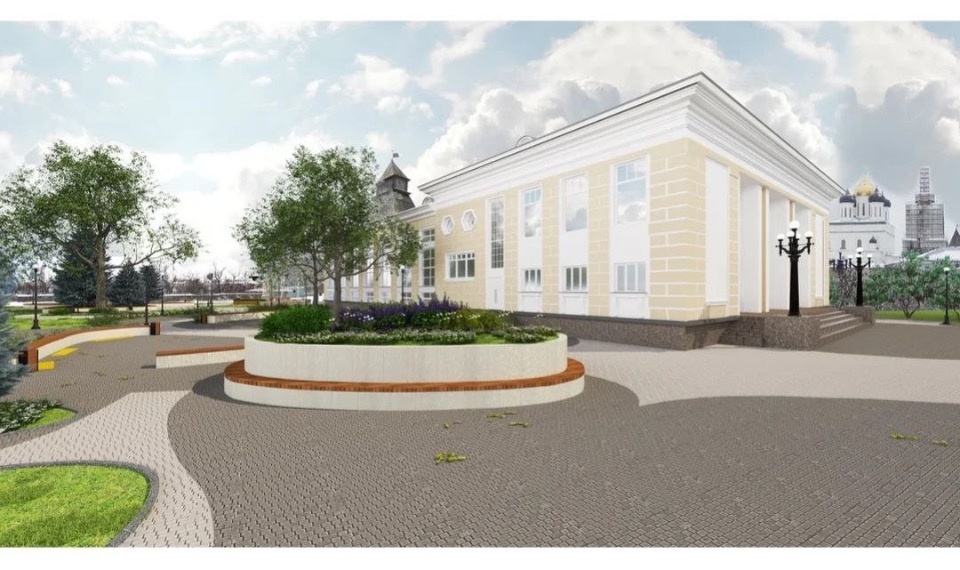 В здании бывшего кинотеатра «Октябрь» в Пскове сделают витражное остекление и смотровую площадку