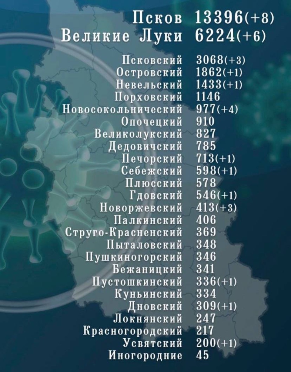 Ещё 205 человек вылечились от коронавируса в Псковской области