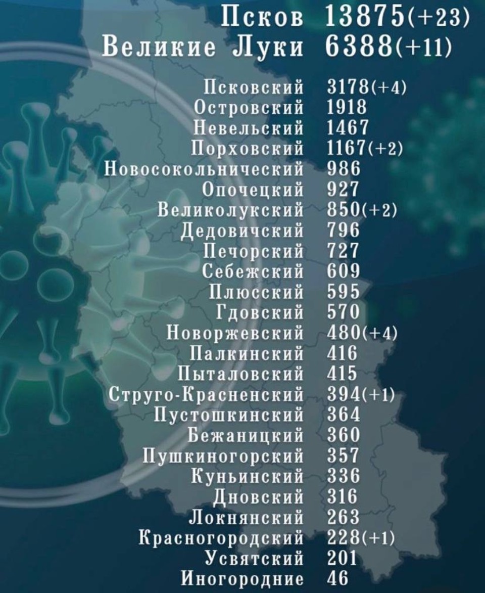 48 новых случаев добавилось в ковидстатистику Псковской области за сутки 