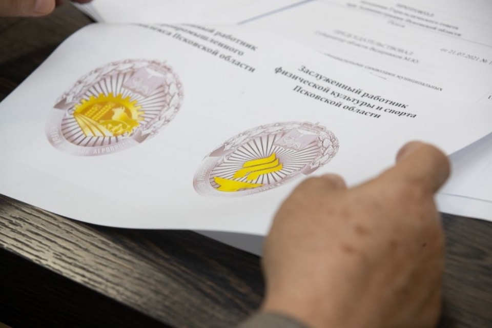 Геральдический совет утвердил эскизы нагрудных знаков к двум почетным званиям Псковской области 