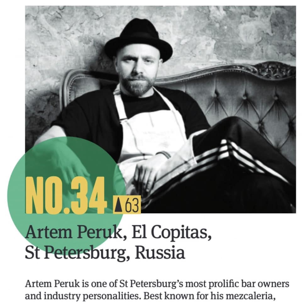 Пскович Артем Перук вошел в рейтинг самых влиятельных людей барной индустрии мира