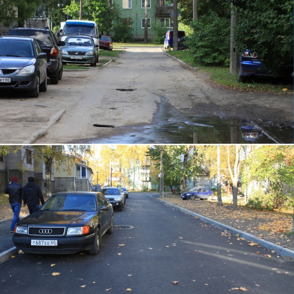 Улицу Чехова отремонтировали в Пскове