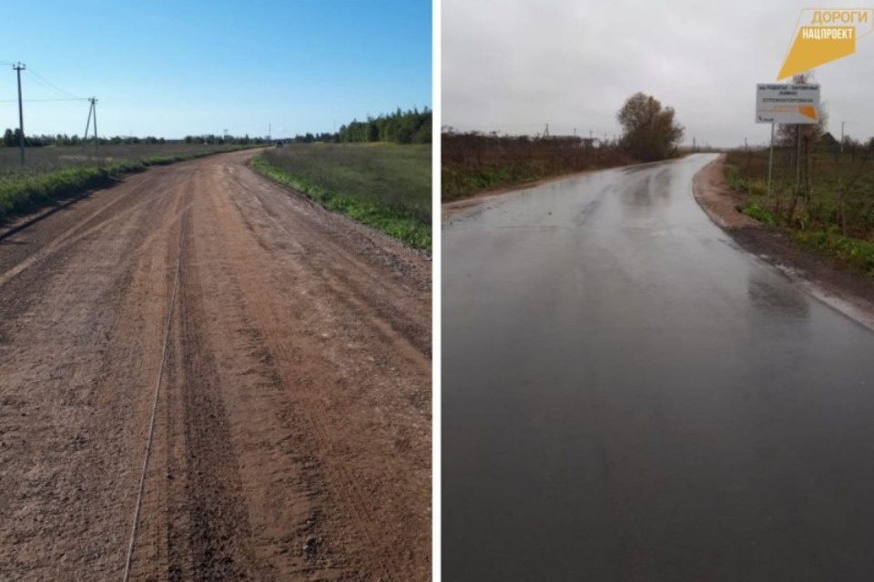 Раньше срока в Псковском районе отремонтировали две дороги по нацпроекту