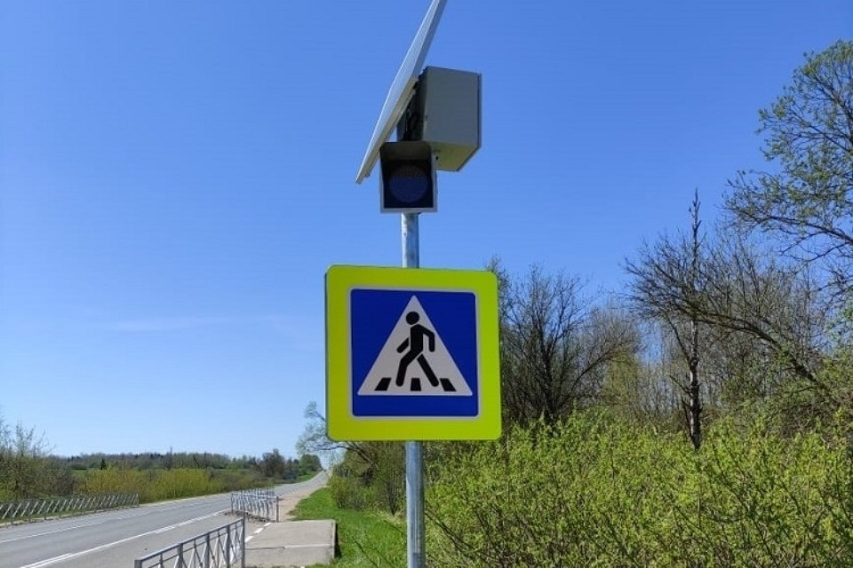 22 пешеходных перехода около образовательных учреждений обустроили в Псковской области с начала года