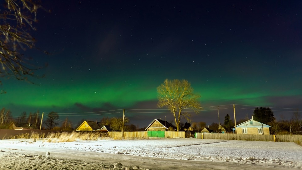 В небе над Псковским районом запечатлели северное сияние