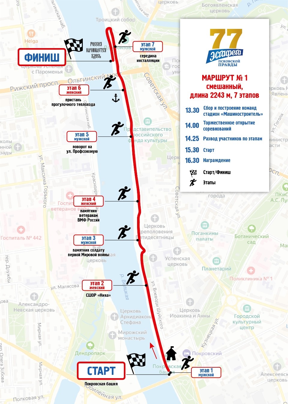 Положение легкоатлетической эстафеты на призы газеты «Псковская правда» в честь 77-летия Победы в Великой Отечественной войне