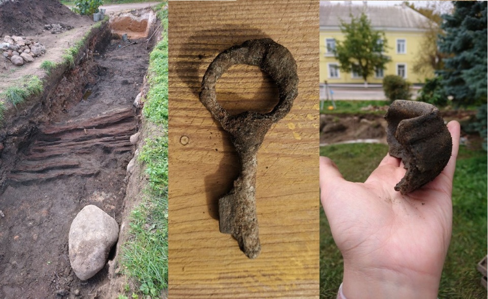 Деревянный настил XVIII века обнаружили на раскопках в Печорах Деревянный настил XVIII века обнаружили на раскопках в Печорах