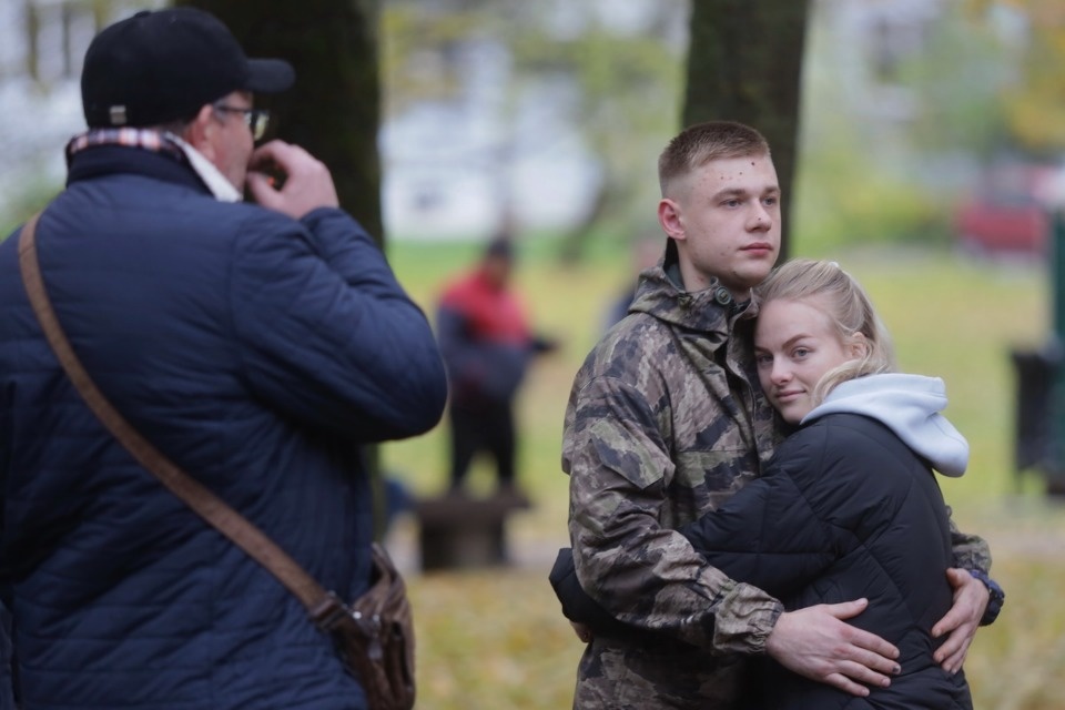 Отправка мобилизованных из Пскова