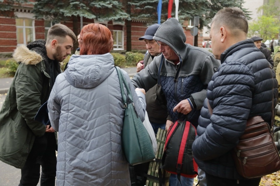 Отправка мобилизованных из Пскова