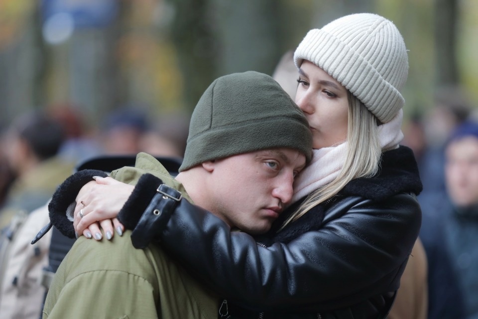 Отправка мобилизованных из Пскова