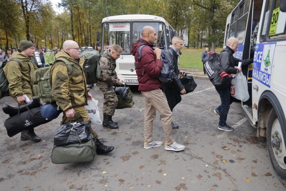 Отправка мобилизованных из Пскова