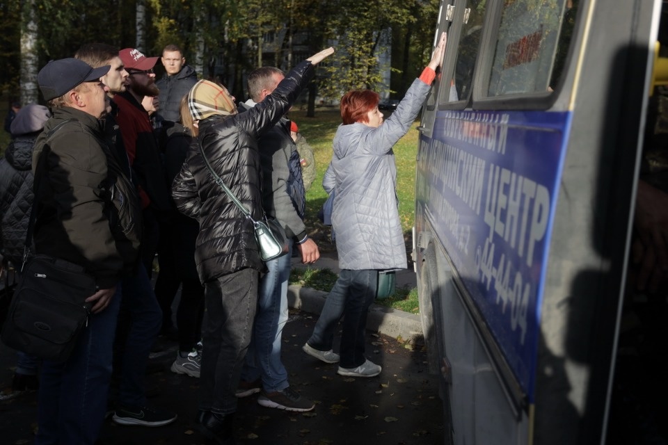 Отправка мобилизованных из Пскова