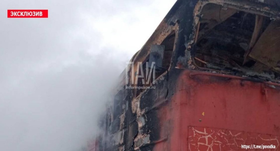 В Порховском районе сгорел грузовой состав поезда