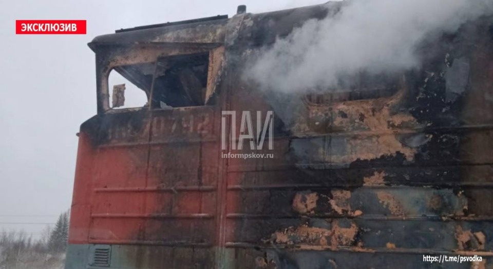 В Порховском районе сгорел грузовой состав поезда