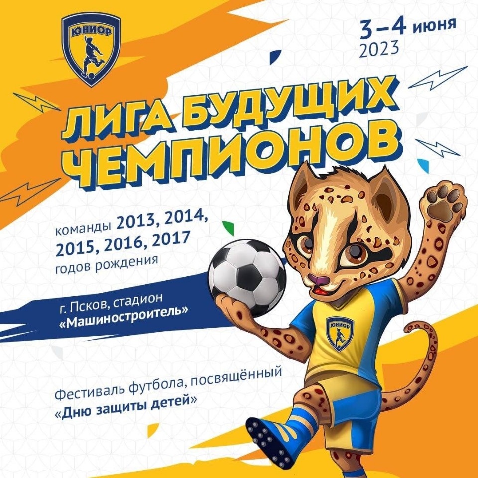 Футбольный фестиваль «Лига будущих чемпионов» пройдет в Пскове с 3 по 4 июня