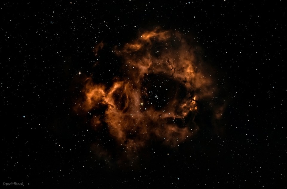 Псковский астроном-любитель сфотографировал Туманности Розетка и Коготь омара