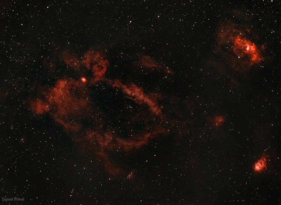 Псковский астроном-любитель сфотографировал Туманности Розетка и Коготь омара