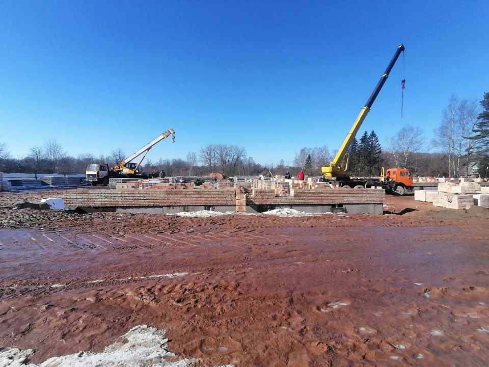 На 85% смонтирован фундамент Линовской школы в Пыталовском районе