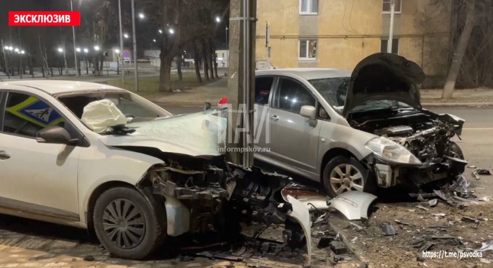 Пьяный пенсионер устроил аварию в центре Пскова