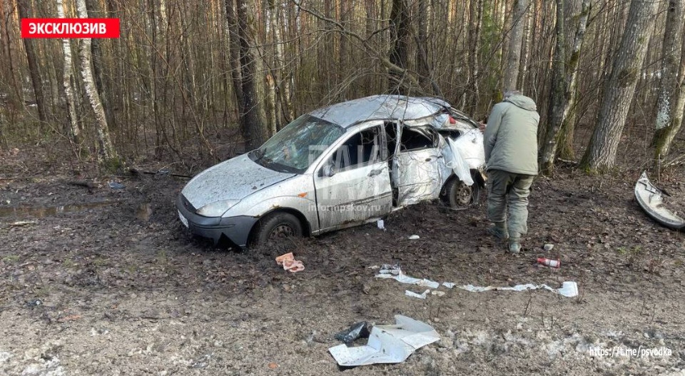 Пскович вылетел в кювет на Ленинградском шоссе