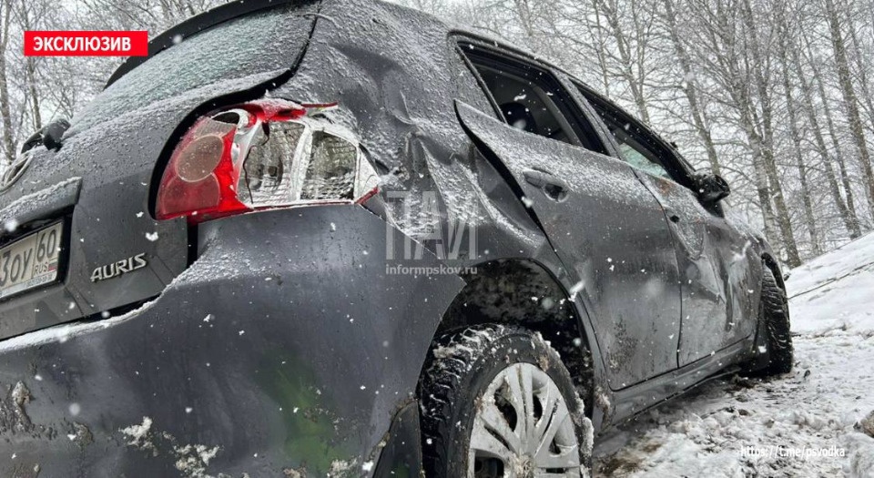 Водитель иномарки вылетела в кювет в Новосокольническом районе