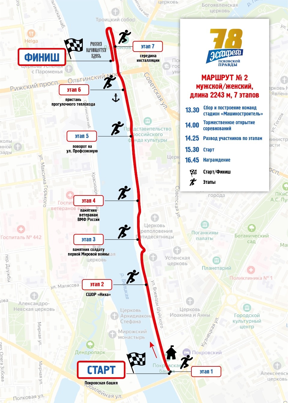 Положение легкоатлетической эстафеты на призы газеты «Псковская правда» в честь 78-летия Победы в Великой Отечественной войне