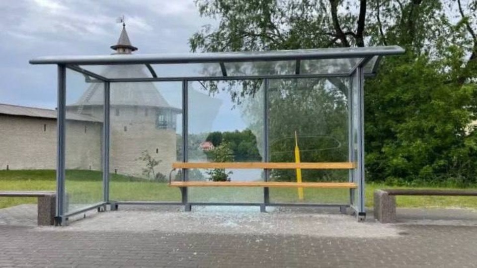 Виновником, разбившим стекло на остановке в Пскове, оказался лось Виновником, разбившим стекло на остановке в Пскове, оказался лось