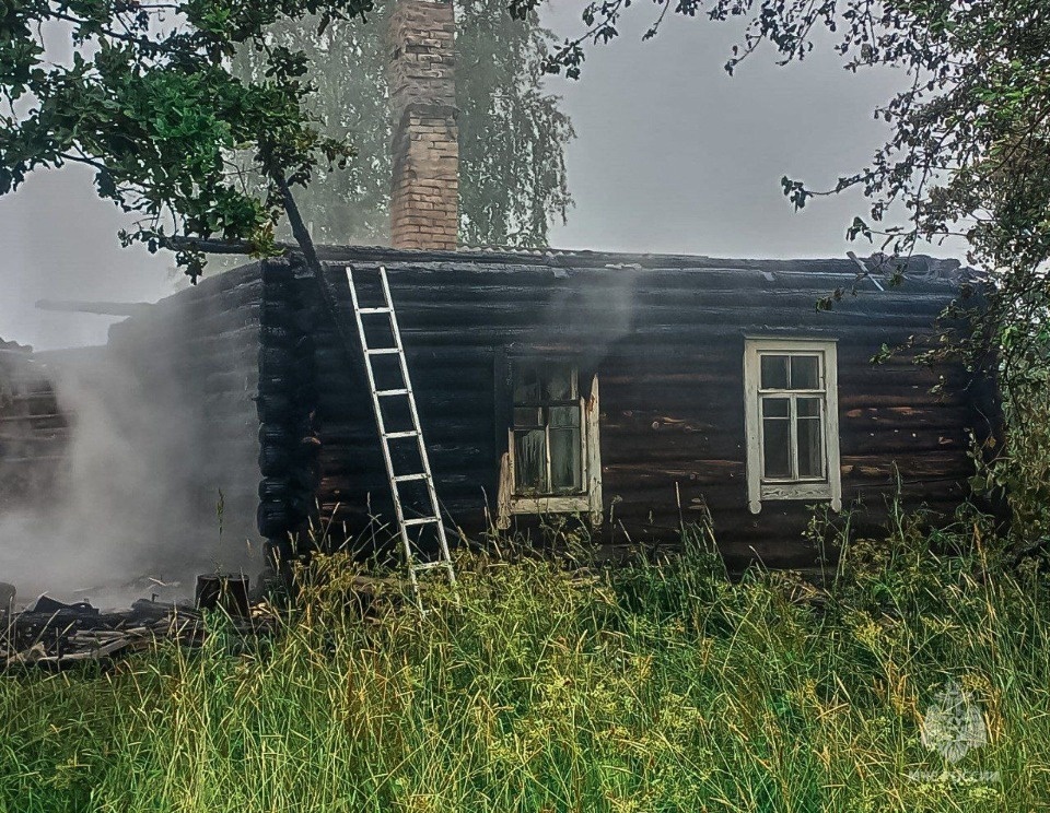 Из-за грозового разряда случился пожар в дачном доме в Себежском районе Из-за грозового разряда случился пожар в дачном доме в Себежском районе