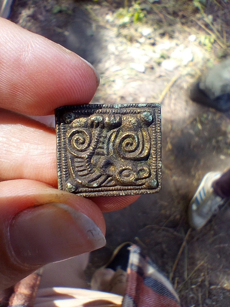 Археологи обнаружили ременную накладку с драконом на раскопках под Новосокольниками