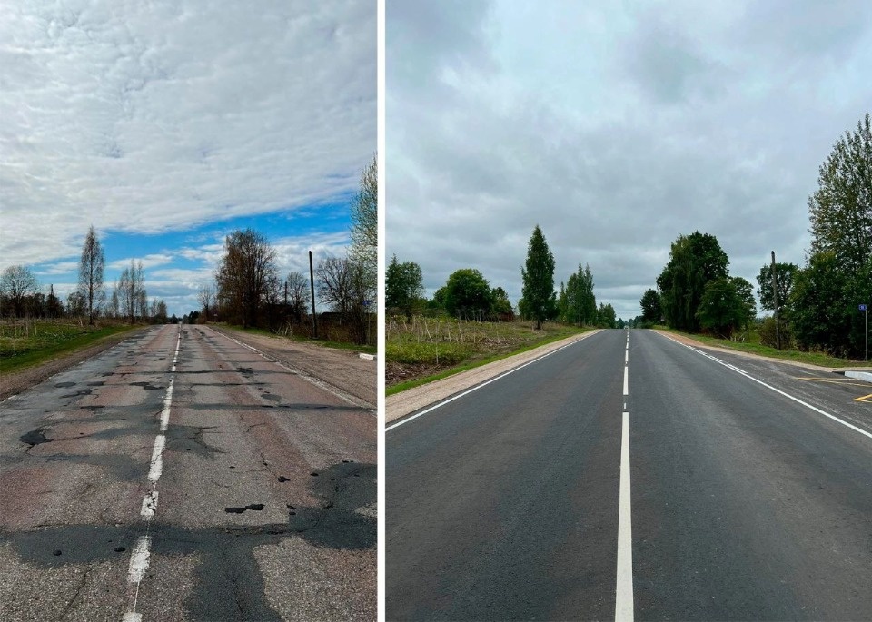 Завершен ремонт участка дороги Остров - Вышгородок - граница с Латвией в Пыталовском районе Завершен ремонт участка дороги Остров - Вышгородок - граница с Латвией в Пыталовском районе