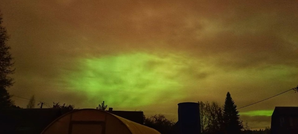 В Псковском районе запечатлели яркое северное сияние 