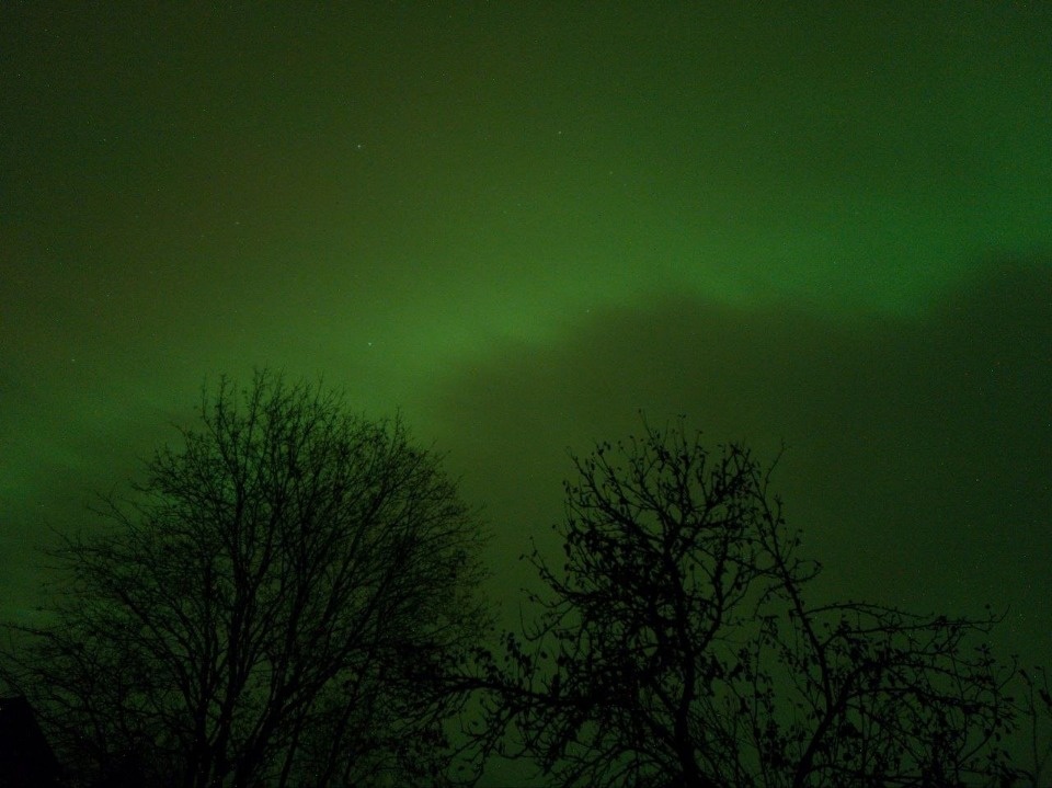 В Псковском районе запечатлели яркое северное сияние 