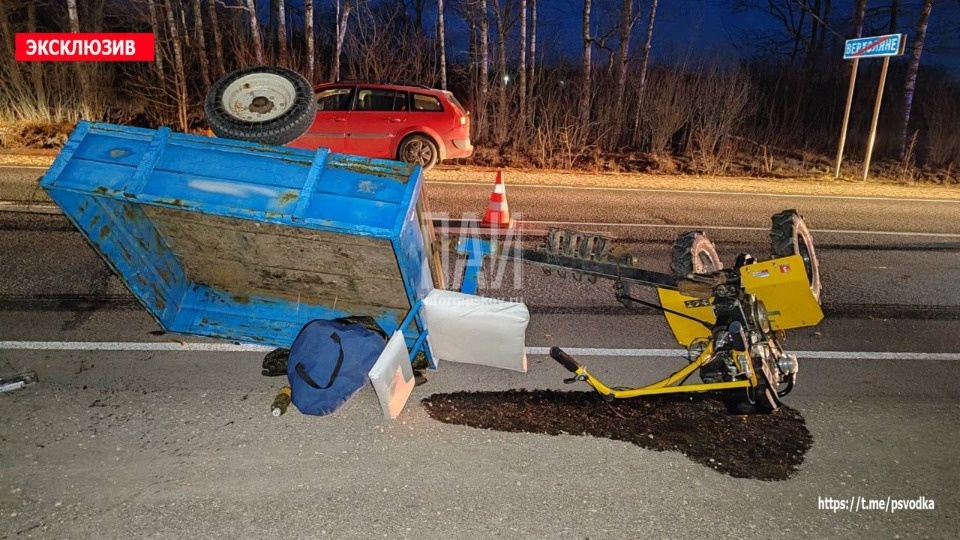 Водитель мотоблока погиб под колесами фуры в Гдовском районе 