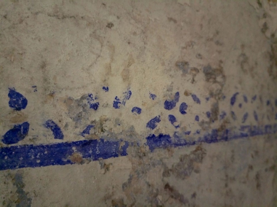 Фрагменты фресковых орнаментов открыли во время реставрации Святогорского монастыря в Пушкинских Горах Фрагменты фресковых орнаментов открыли во время реставрации Святогорского монастыря в Пушкинских Горах