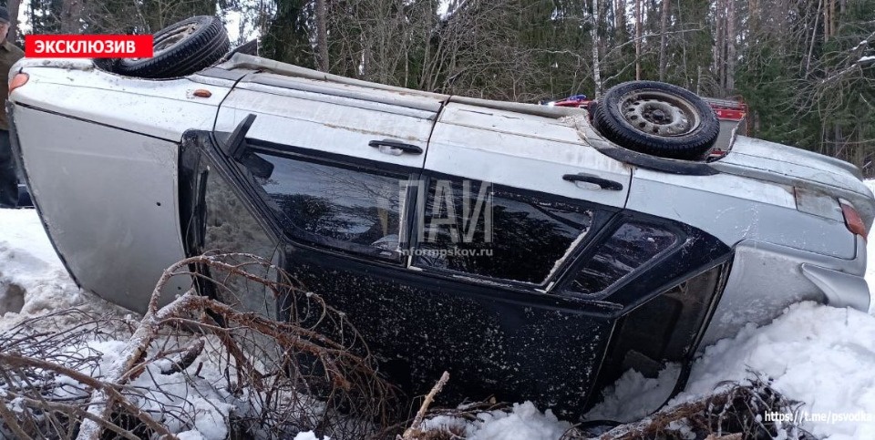 Автомобиль вылетел в кювет в Невельском районе