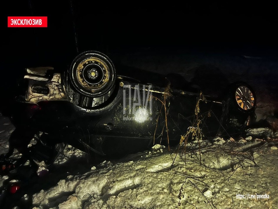 Легковушка вылетела в кювет и перевернулась в Великолукском районе