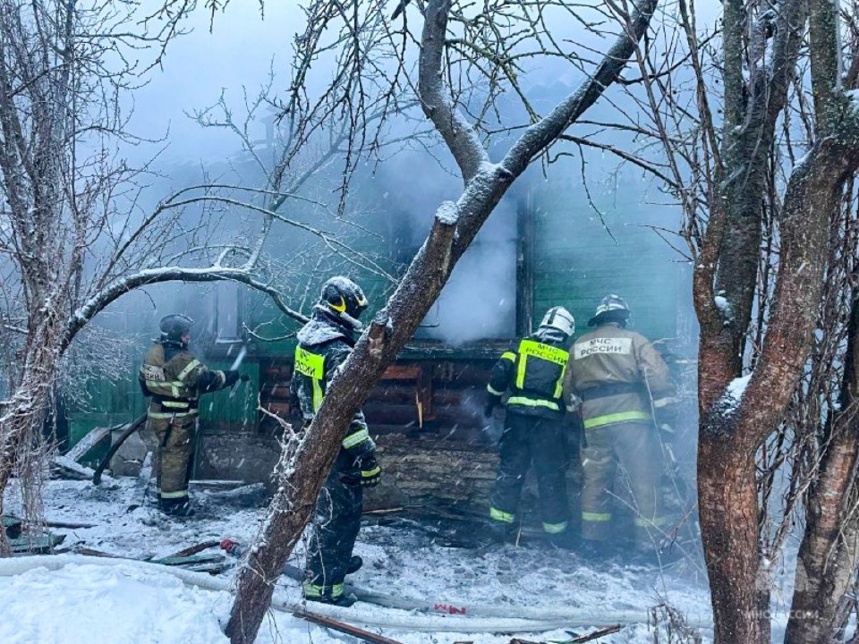 В Пскове горел нежилой дом В Пскове горел нежилой дом