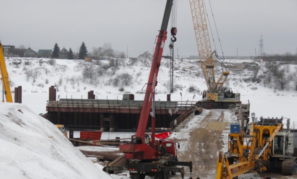 В течение месяца строительство Северного обхода Пскова будет вестись круглосуточно