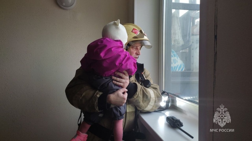Двух детей, пятерых взрослых и животное спасли при пожаре в квартире в Псковском районе