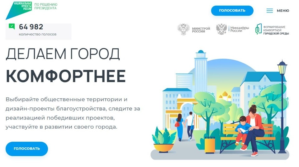  Порядка 65 тыс. жителей Псковской области проголосовали за объекты благоустройства по нацпроекту